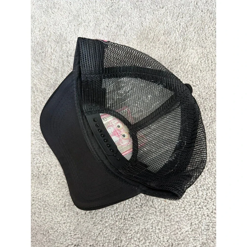 NEW Black & Pink Panther 80’s Cartoon Trucker Hat Baseball SnapBack Cap